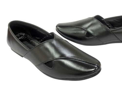Punjabi Jutti for Men Mojari BlackSherwani Shoes Pakistani Jutti Groom Loafers Slipon Jalsa4