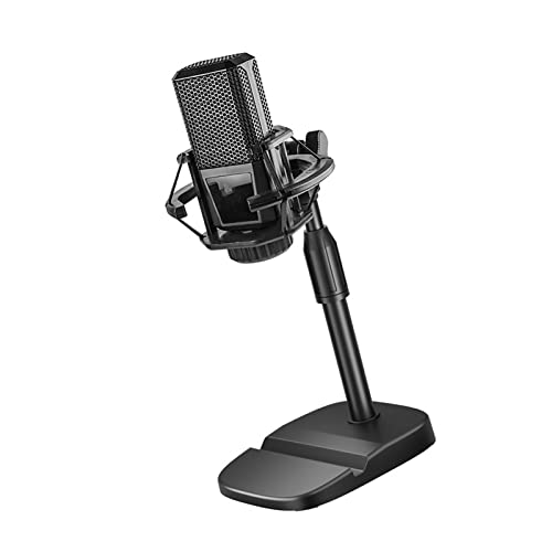 Naroote Support de Microphone de Bureau, Support de Micro de Bureau Réglable Stand de Microphone de Réglable Empêcher la Table de Glissement de Micro avec Tablette de Téléphone (#4)