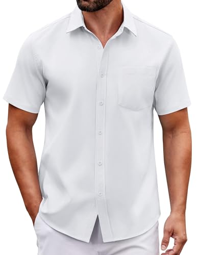 Chemises habillées à manches courtes COOFANDY coupe droite homme