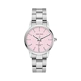 SHINE GRACE Women's Watch Sliver Ladies Watch for Women Waterproof Analog Quartz All Stainless Steel (Pink)