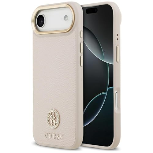 CG MOBILE Guess Grained Strass Logo Compatible avec MagSafe Coque pour iPhone Air (Rose)