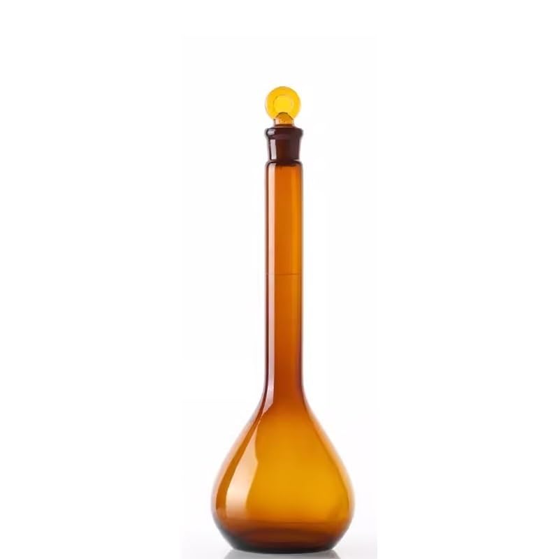 Matraz de vidrio de alto contenido en borosilicato Matraz aforado de vidrio de borosilicato en forma de pera(500ml)