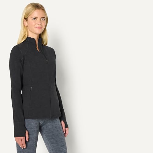 Amazon Essentials Women's Athletic Soft Performance Lightweight Zip Up Workout Running Jacket, Space Dye - Image 3