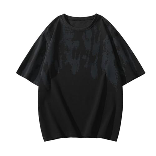 T-shirt ample homme manches courtes col rond vêtement été en coton respirant