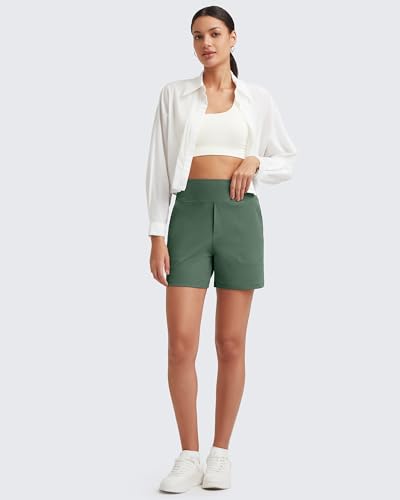 Image of G4Free EverGoing Women's Casual Shorts High Waisted 4'' / 5'' Comfy Shorts with Pockets for Yoga Workout Lounge