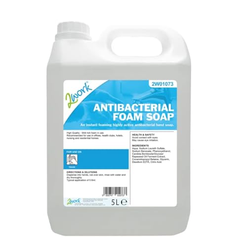 2Work Antibacterial Foam Soap 5 Litre Bulk Bottle 2W01073