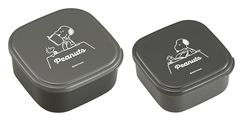 オーエスケー シール容器2Pセット スヌーピー（ブラック） SSP-22 ブラック （小）360ml（大）550mlの商品画像（Amazon）