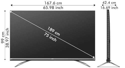 Image of Hisense 189 cm (75 inches) 8K Ultra HD Smart Certified Android QLED TV 75U80G (Metal Gray)