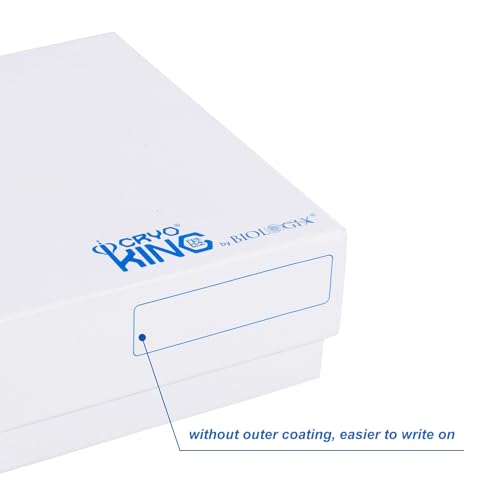 CryoKing 2 Inch Height 81-Well Lab Freezer Boxes Superior Cardboard Vial Storage Boxes, White, Case of 100