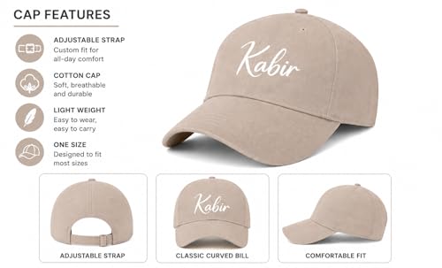 Image of AICA Personalised Name Cotton Cap for Men & Women � Black, Free Size | Gifts for Men & Women