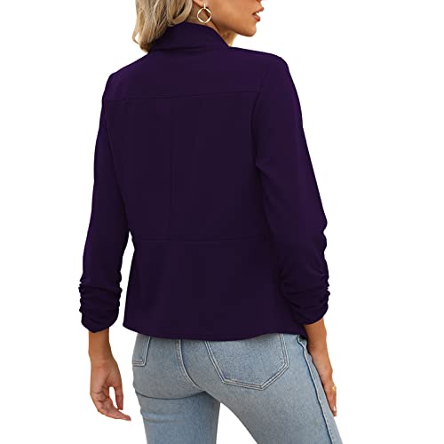Image of POGTMM Women 3 /4 Sleeve Blazer Open Front Cardigan Jacket Work Office Blazer