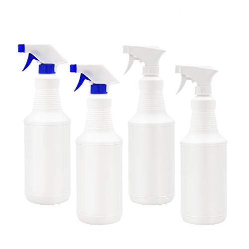 Acescen Spray Bottles Reusable Refillable Empty Spray Bottle Heavy Duty Leak Proof Spraying Bottles for Cleaning Solutions Essential Oils Industrial Commercial with Adjustable Nozzle 4pack 1000ML