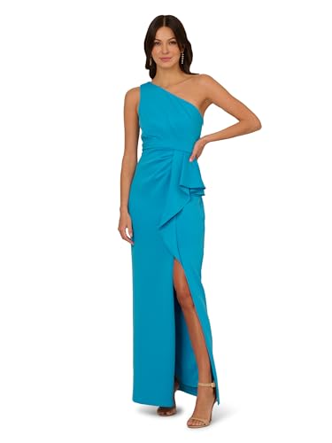 Adrianna Papell Women's One Shoulder Scuba Gown