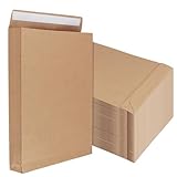 SOUJAP Lot de 50 enveloppes à soufflet A4 en kraft avec fermeture autocollante pour docume...