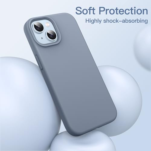Image of JETech Silicone Cover Case for iPhone 14 Plus 6.7-Inch, Silky-Soft Touch Full-Body Protective Phone Case, Shockproof Cover with Microfiber Lining (Sierra Blue)
