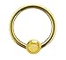 Ritastephens 14K Solid Yellow Gold Nipple Ring Captive Bead Body Jewelry 14G