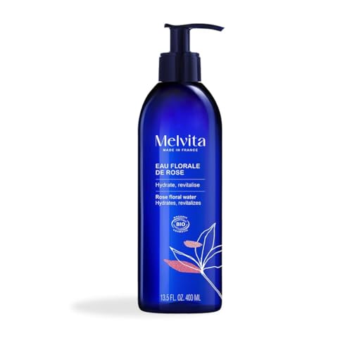 Melvita - Revitalisierendes Rosenblütenwasser - Feuchtigkeitsspendendes und erfrischendes Gesichtswasser - Feuchtigkeitsspendend und beruhigend, Rosa Damascena - 400 ml