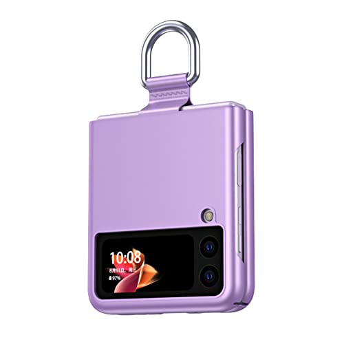 Coque Samsung Galaxy Z Flip 4 antichoc PC mat violette avec bague