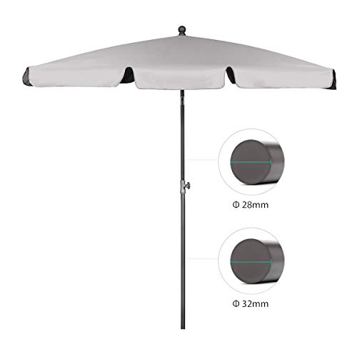 Sonnenschirm Grau 200 x 125 cm für Balkon und Terrasse