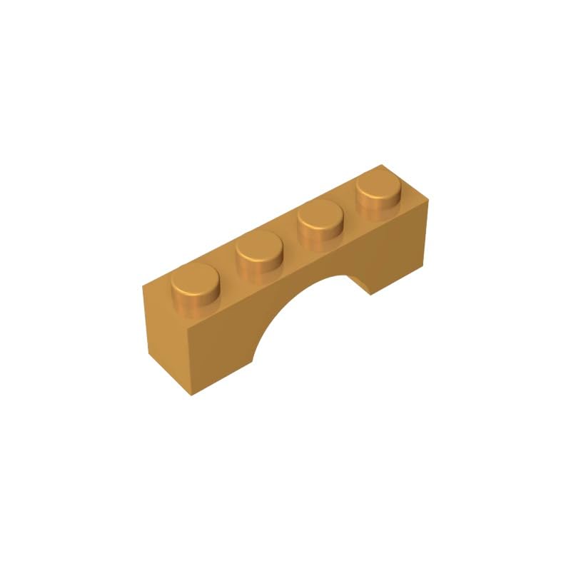 GDS-681 Compatible with LEGO Bricks 3659 Brick Arch 1x4, Pearl Gold, 50 PCS — image 1