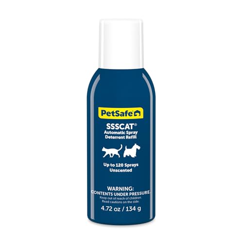 PetSafe SSSCAT Automatic Spray Pet Deterrent - Contactless Behavior Correction - Motion Sensor Air Burst - Odorless - Non-Staining - Versatile Placement Spray - Refill Can