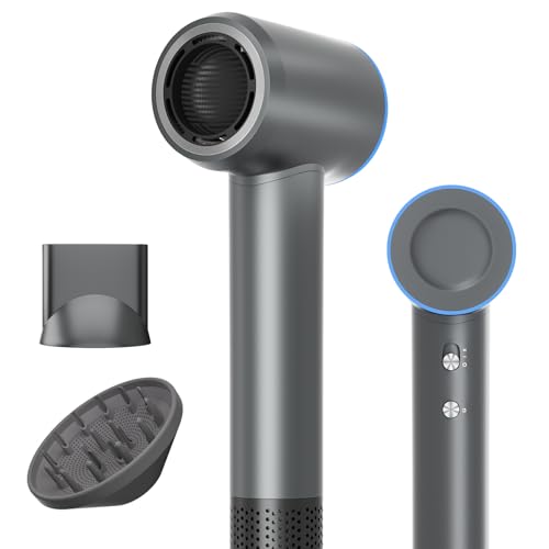 Hair Dryer,160000 RPM Ionic Hair Drye,Portable Lightweight Blow Dryer with 500 Million Negative Ions, High-Speed Hair Dryer with Magnetic Diffuser & Nozzle for Home and Travel