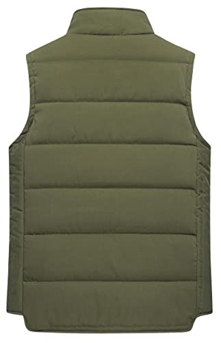 Chrisuno Women's Lightweight Outwear Sleeveless Zip Up Short Vest Stand Collar Warm Outerwear Vests Army Green L #TOP1