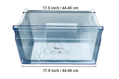 Image of Vegetable Basket for Fridge compatible with Samsung Double Door Refrigerator, Transparent Plastic Box, 253 Liter Gross Volume, Pack of 1