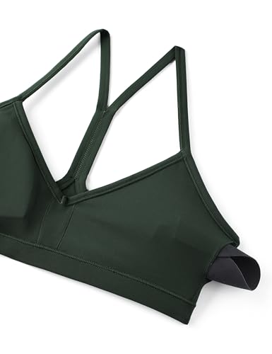 Image of CRZ YOGA Butterluxe Ruched Sports Bras | Light Support, Removable Pads, Yoga, Extremely Soft, Y Back, V Neck, Spaghetti Straps, for Women