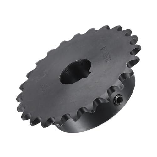 Image of uxcell #35 Chain Roller Sprocket B Type, 3 /4 inch Bore 24 Tooth Single Strand Chain Sprocket, Carbon Steel, Keyway with Set Screws