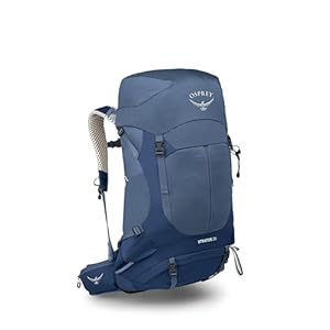 Osprey Stratos 36L Men’s Hiking Backpack – Lightweight Backpacking Pack with Waterproof Raincover – Camping Bag, Nirvana Blue