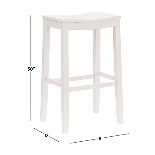 Hillsdale Furniture Fiddler Backless Saddle Bar Stool, White - Image 5