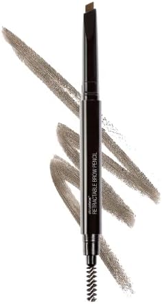 wet n wild Ultimate Eyebrow Retractable Definer Pencil, Ash Brown, Dual-Sided Brow Brush, Fine Tip, Shapes, Defines, Fills Brow Makeup