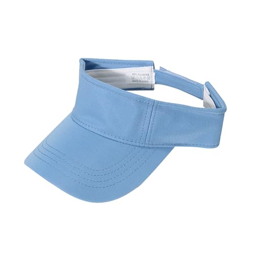 Viseras de sol para niñas escolares, de ala larga, más gruesas, para tenis, para mujer, azul claro, Talla única