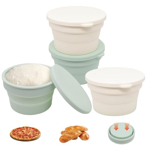 Contenedor de masa de pizza a prueba de pan con tapas herméticas recipientes plegables 3