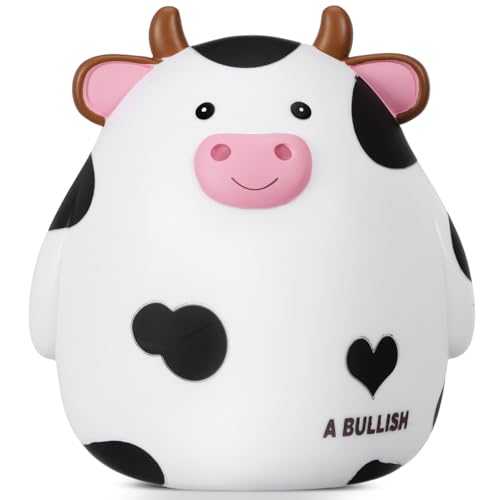 NUOBESTY Piggy Bank, 1pc Cow Coin Bank Cartoon Saving Pot Money Box Savings Jar for Tabletop, Home Decoration (Random Color)