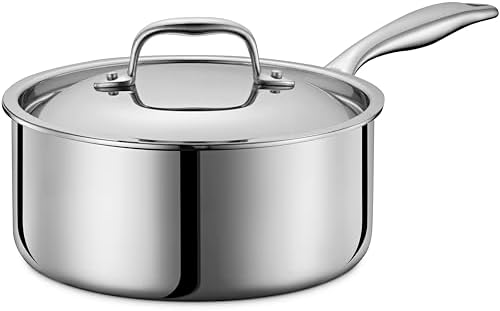 LEGEND COOKWARE 5-Ply Stainless Steel 3-Quart Sauce Pan with Lid ...
