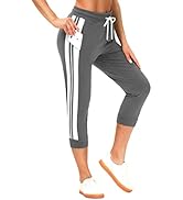SPECIALMAGIC Capri Sweatpants for Women Casual Capri Pants Capri Joggers Sports Pants Cropped Jog...