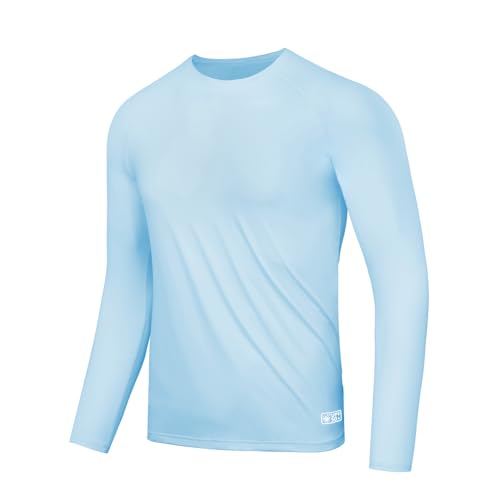 AMZSPORT Koszulka męska Rashguard UPF 50 UV t-shirt z długim rękawem, ochrona przed słońcem, oddychająca, szybkoschnąca, ochronna koszulka do wędkowania, surfingu, wędrówek, jazdy na rowerze,