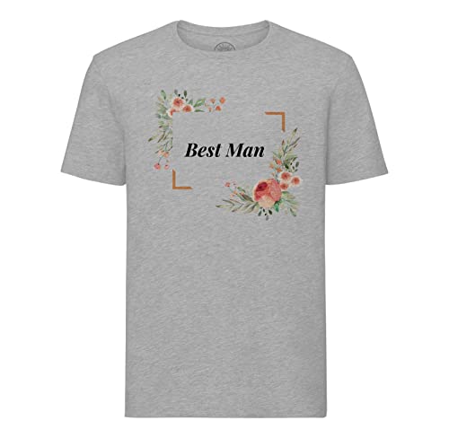 T-Shirt Homme Col Rond Best Man Vêtement Mariage Floral Chic