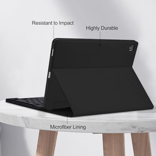 Image of Keyboard Case for Samsung Galaxy Tab S6 Lite 10.4inch 2024 /2022 /2020, Magentic Protective Cover with S-Pen Holder, Detachable Wireless Bluetooth Keyboard, Black