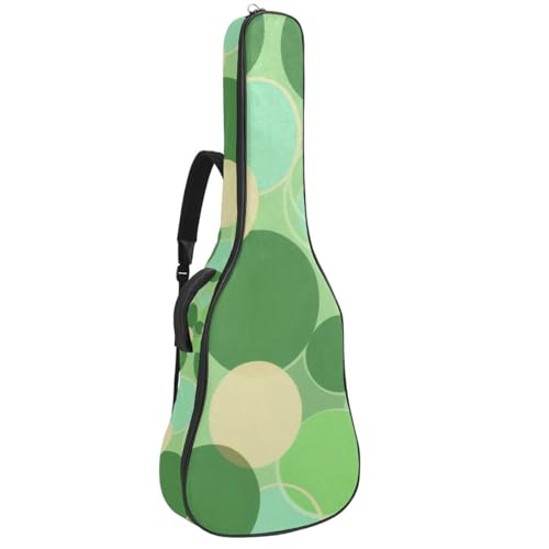 Housse guitare acoustique imperméable 101,6 cm verte à motif géométrique avec poches