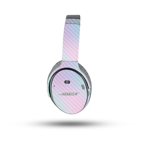Image of MightySkins Carbon Fiber Skin Compatible with Bose QuietComfort 35 II Headphones - Cotton Candy | Protective, Durable Textured Carbon Fiber Finish | Easy to Apply