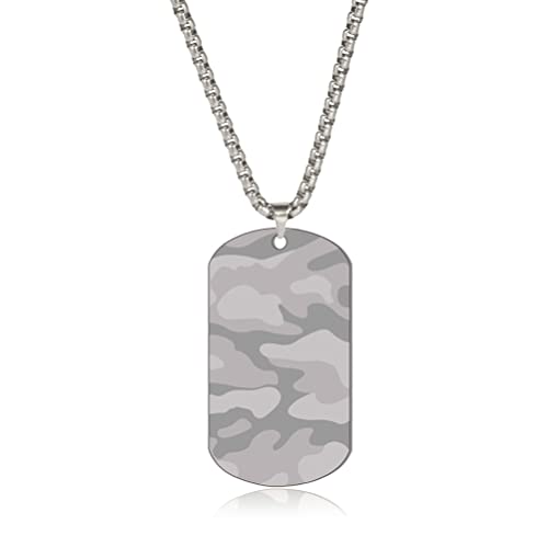 unift Collier militaire pour homme et femme en acier inoxydable - Motif camouflage - Hip Hop - Pendentif militaire - Sans pierre précieuse, Acier inoxydable, Pas de...
