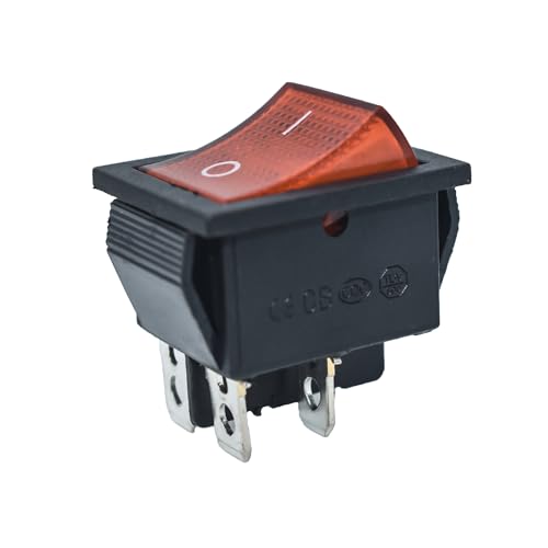 XIAFENERXI Air Compressor Switch Fit for Kobalt 8 Gal Tank Unit On-Off-Switch,15A/30A 250V 4-Pin 2-Position with Light,Replaces 5607-0020-01