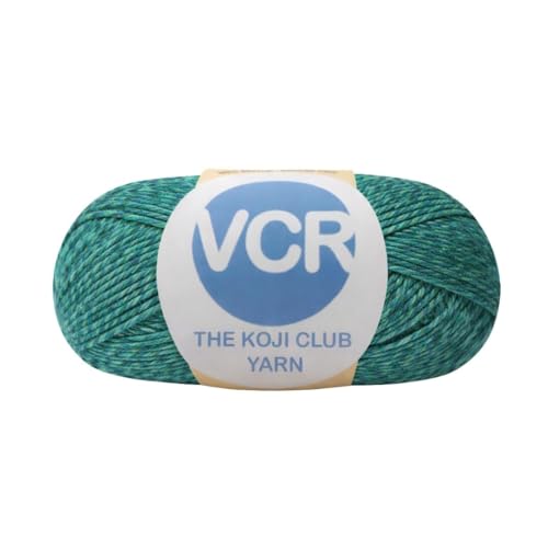 Image of VCR Blue and Green Color Yarn, 100 Grams Hank, 275 Meters Length, 80% Acrylic, 20% Nylon Ball The Koji Club Yarn for Crochet and Knitting, Pack of 1, Suitable for DIY