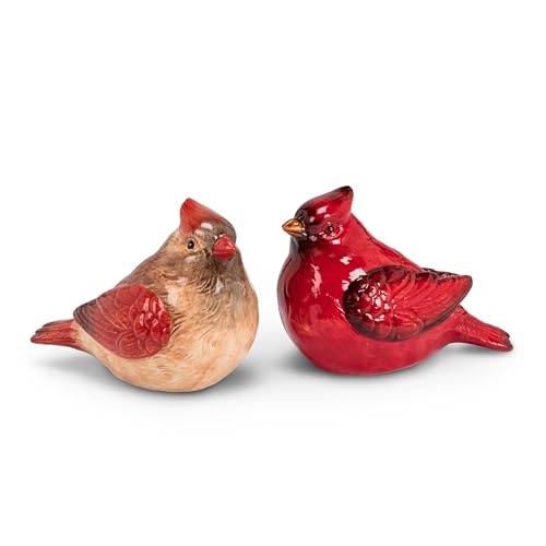 Abbott Collection Cardinal Salt & Pepper Shaker Set - Ceramic, Red (4" L) by Abbott Collection - Used condition - CA$22.10
