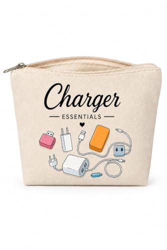 Image of DRUDRAYA Canvas Charger Pouch | Printed Storage Zipper Bag (Pack of 1)