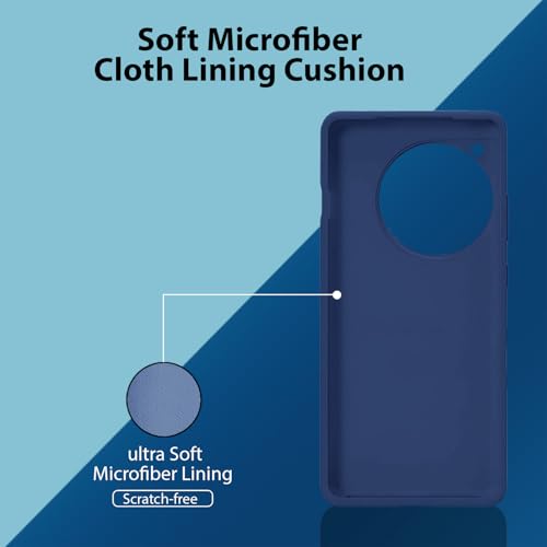 Image of LIRAMARK Liquid Silicone Soft Back Cover Case for OnePlus 12R 5G (Mid Blue)