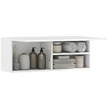 HOMCOM Mobile Bagno da Parete Salvaspazio Moderno 80x25x30 cm Bianco...